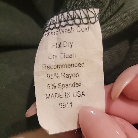 Velvet Torch Olive Midi Tank Dress With New Chicos Necklace Sz L - Picture 10 of 11